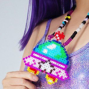 LASR Cosmic Voyage Rave Kandi Necklace